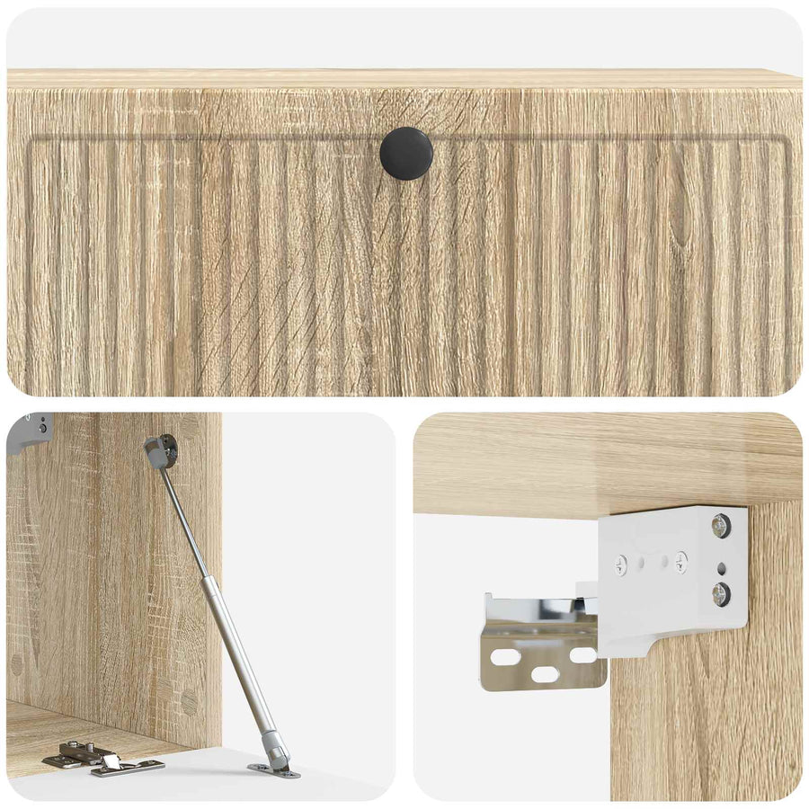 Wandbeugel TV-kast Sonoma Eiken 98 x 31 x 30 cm Bewerkt hout