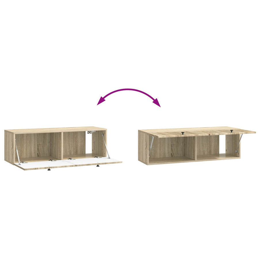 Wandbeugel TV-kast Sonoma Eiken 98 x 31 x 30 cm Bewerkt hout