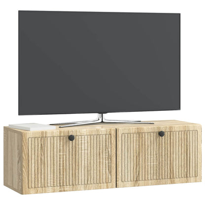 Wandbeugel TV-kast Sonoma Eiken 98 x 31 x 30 cm Bewerkt hout