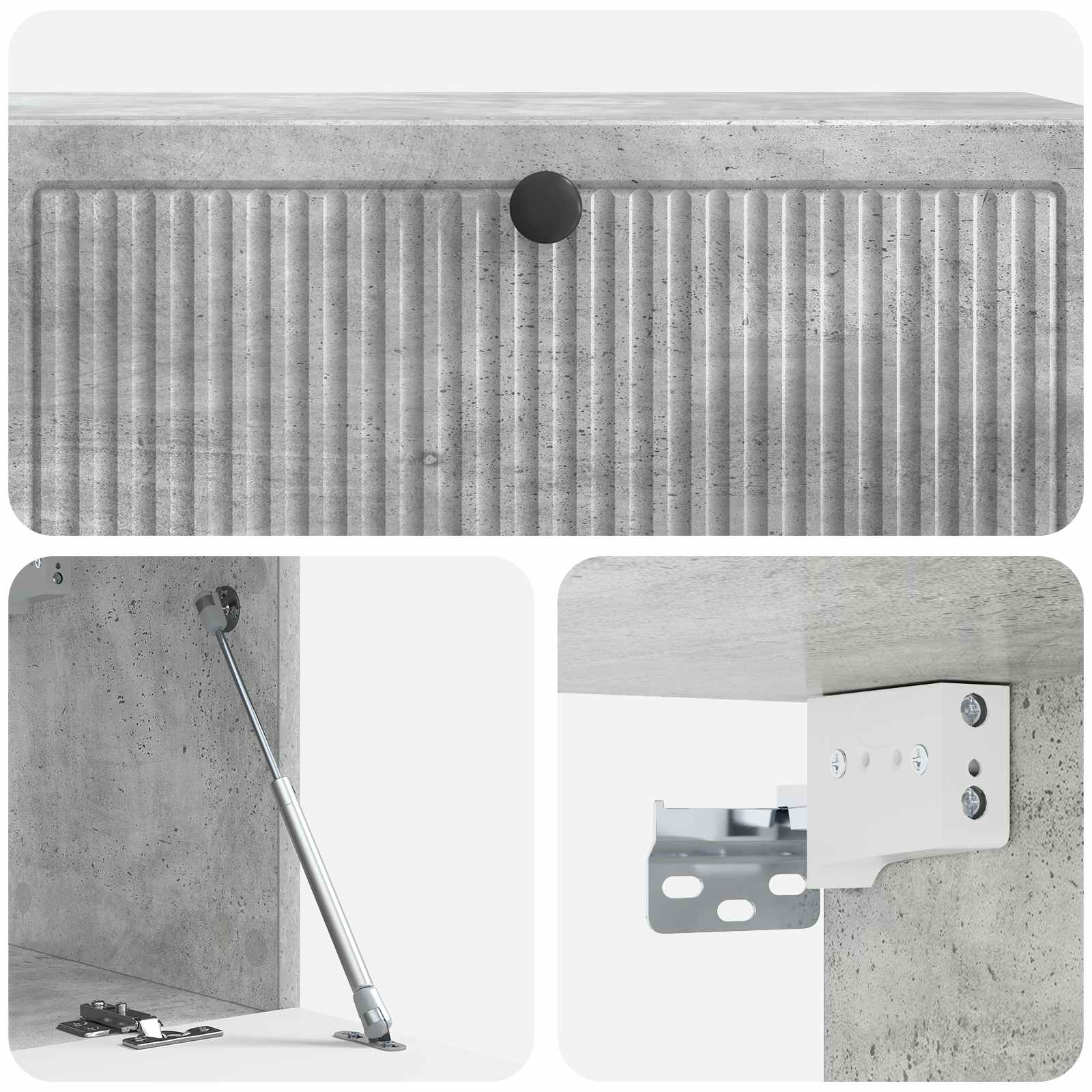 Wandbeugel TV-kast Betongrijs 98 x 31 x 30 cm Bewerkt hout