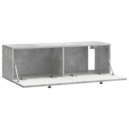 Wandbeugel TV-kast Betongrijs 98 x 31 x 30 cm Bewerkt hout