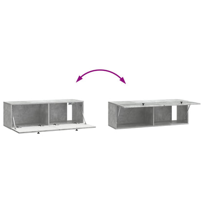 Wandbeugel TV-kast Betongrijs 98 x 31 x 30 cm Bewerkt hout