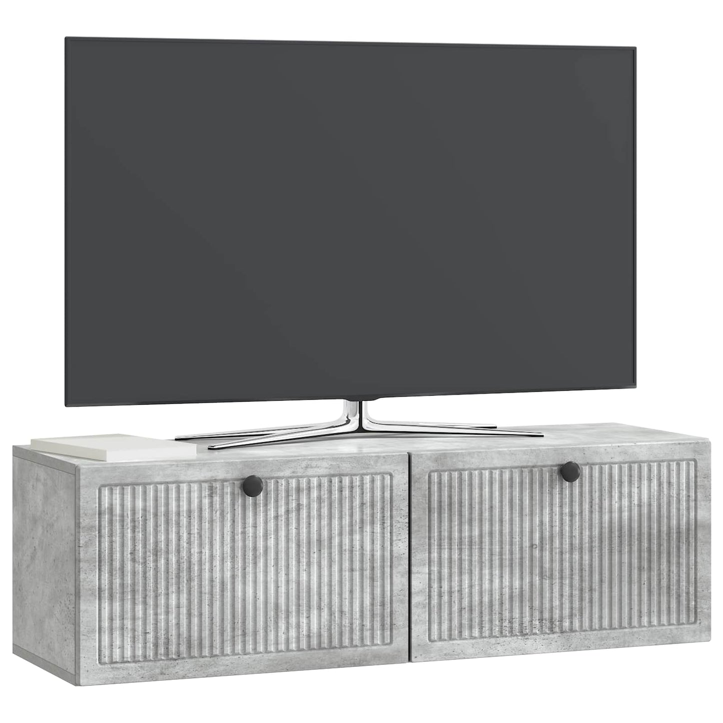 Wandbeugel TV-kast Betongrijs 98 x 31 x 30 cm Bewerkt hout