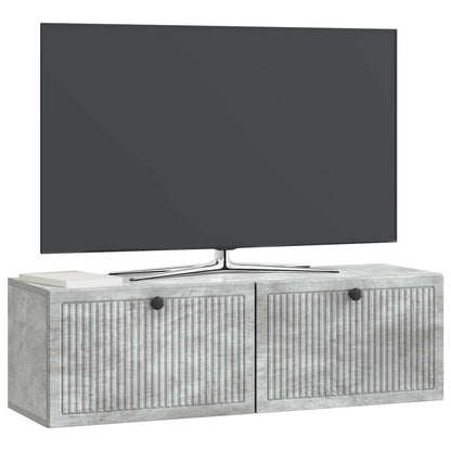 Wandbeugel TV-kast Betongrijs 98 x 31 x 30 cm Bewerkt hout