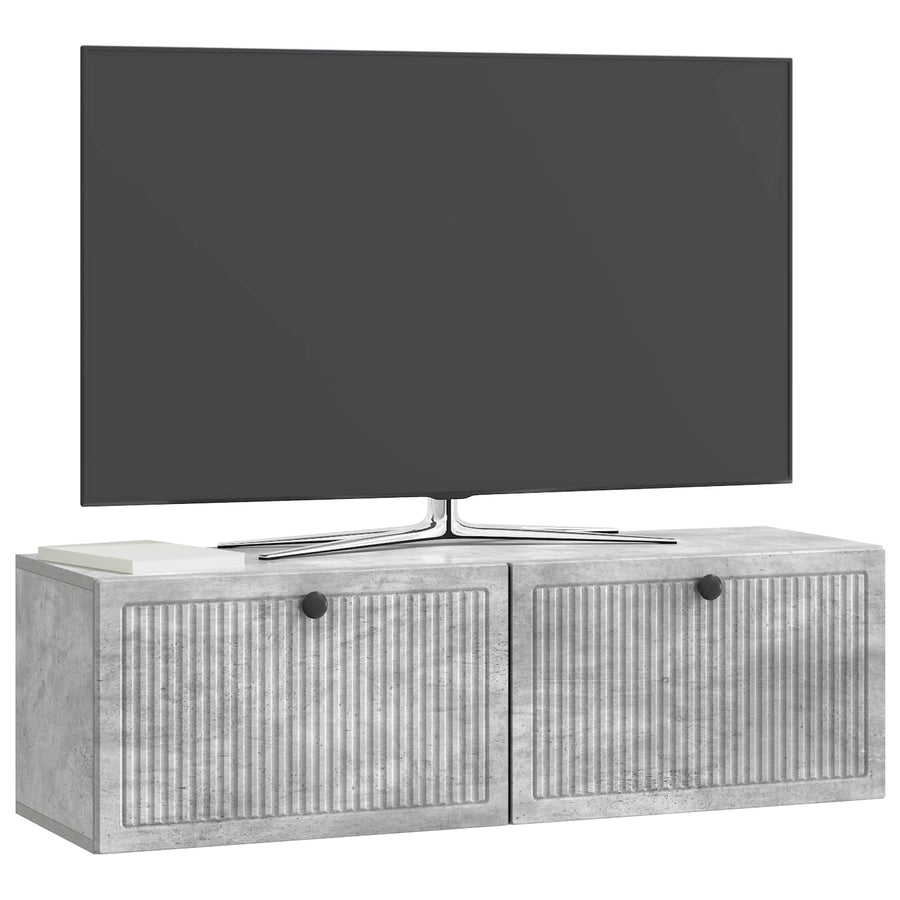 Wandbeugel TV-kast Betongrijs 98 x 31 x 30 cm Bewerkt hout