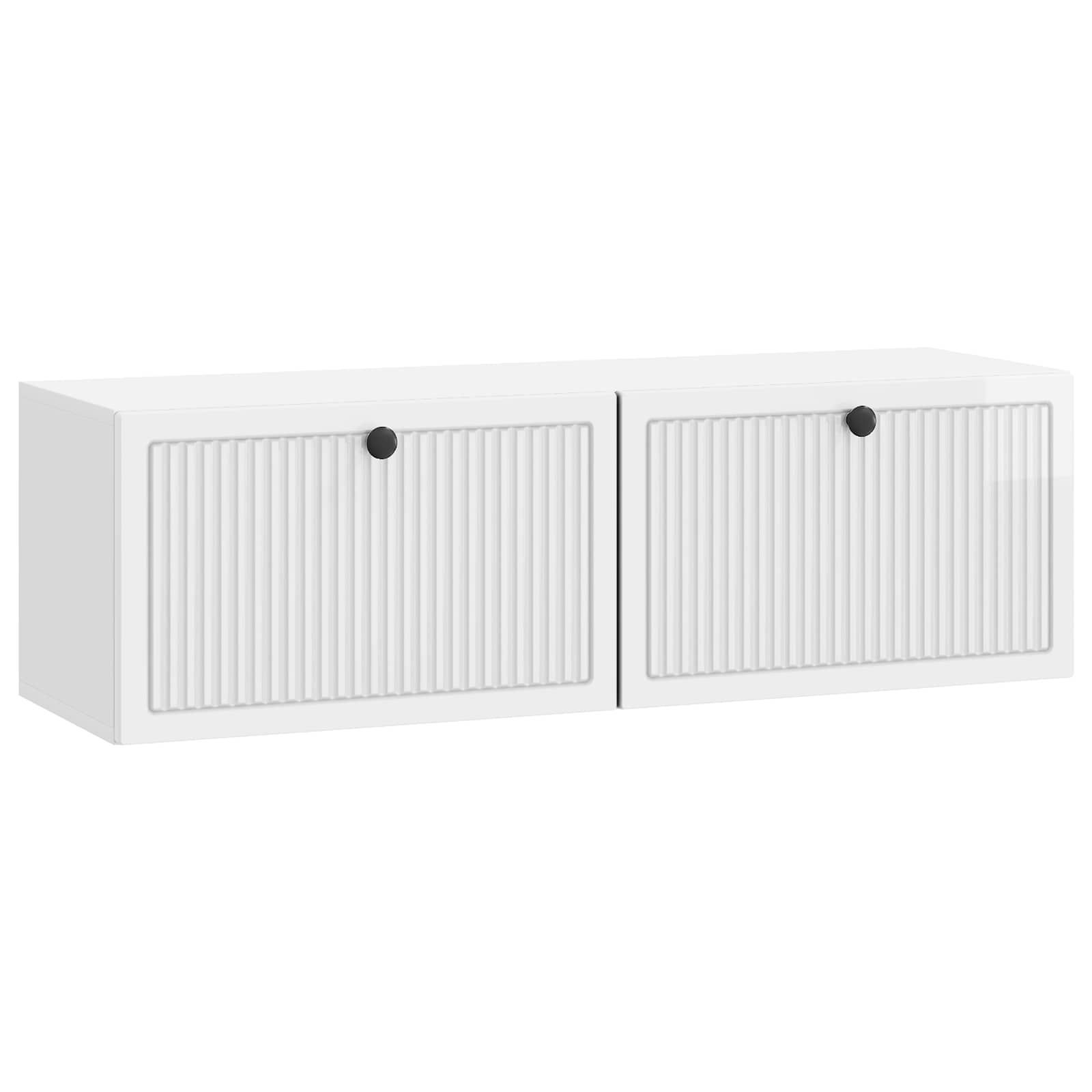 Wandbeugel TV-kast Hoogglans Wit 98 x 31 x 30 cm Bewerkt hout