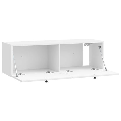 Wandbeugel TV-kast Hoogglans Wit 98 x 31 x 30 cm Bewerkt hout