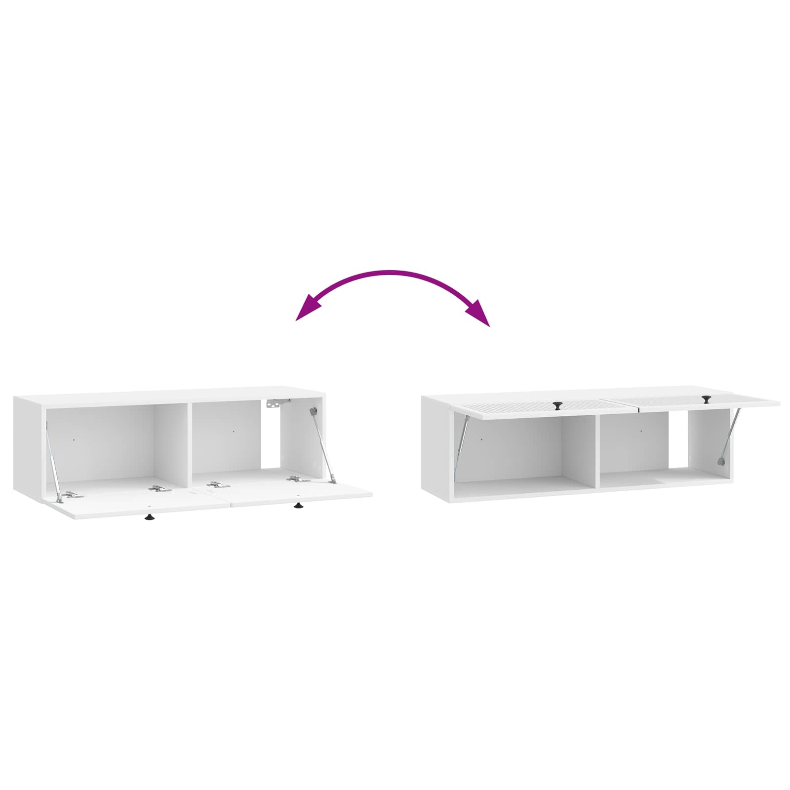 Wandbeugel TV-kast Hoogglans Wit 98 x 31 x 30 cm Bewerkt hout