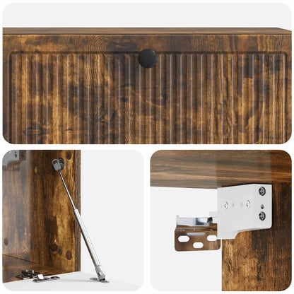 Wandbeugel TV-kast Gerookt eiken 98 x 31 x 30 cm Bewerkt hout