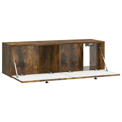 Wandbeugel TV-kast Gerookt eiken 98 x 31 x 30 cm Bewerkt hout
