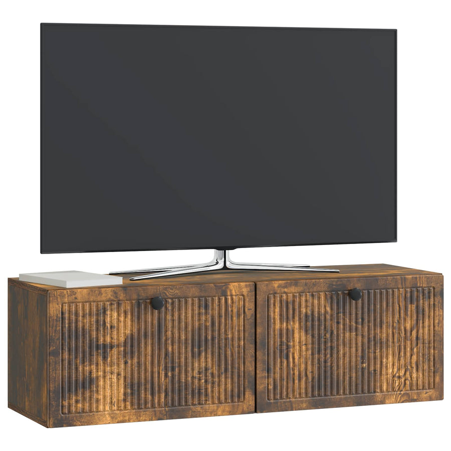 Wandbeugel TV-kast Gerookt eiken 98 x 31 x 30 cm Bewerkt hout