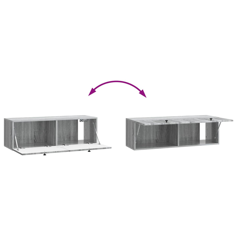 Wandbeugel TV-kast Grijs sonoma 98 x 31 x 30 cm Bewerkt hout
