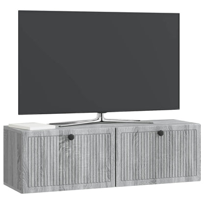Wandbeugel TV-kast Grijs sonoma 98 x 31 x 30 cm Bewerkt hout