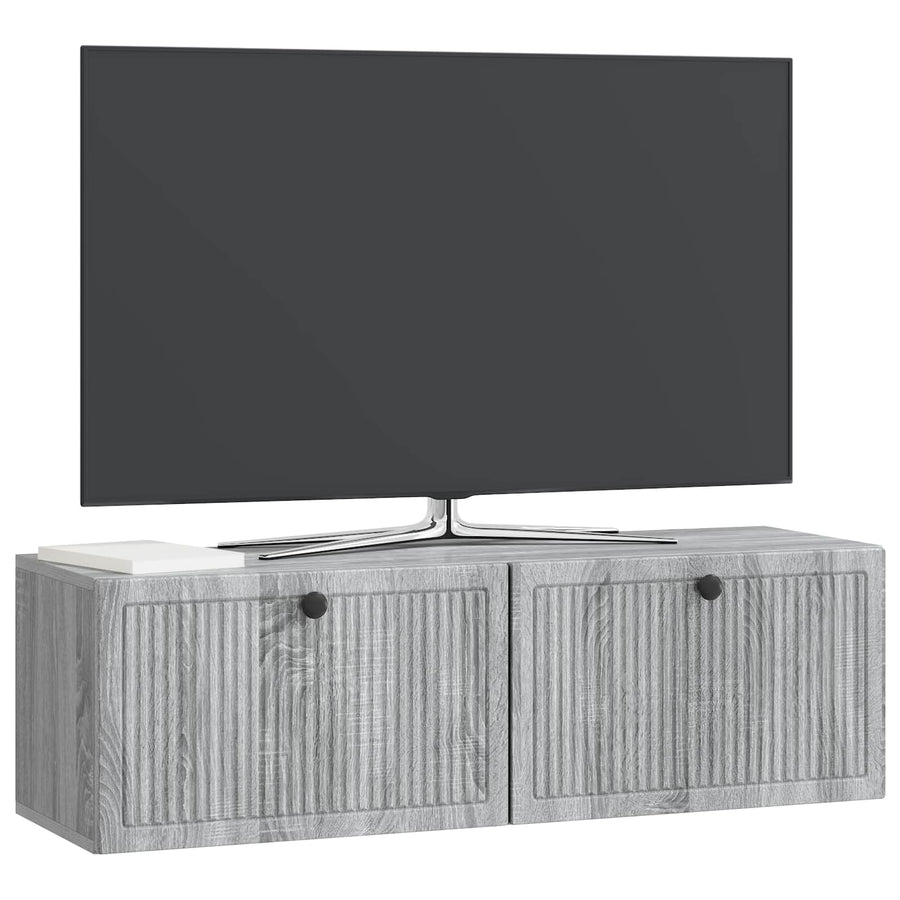 Wandbeugel TV-kast Grijs sonoma 98 x 31 x 30 cm Bewerkt hout