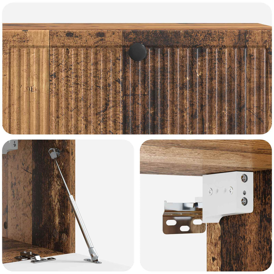 Wandbeugel TV-kast Oud hout 98 x 31 x 30 cm Bewerkt hout