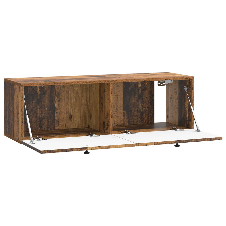 Wandbeugel TV-kast Oud hout 98 x 31 x 30 cm Bewerkt hout