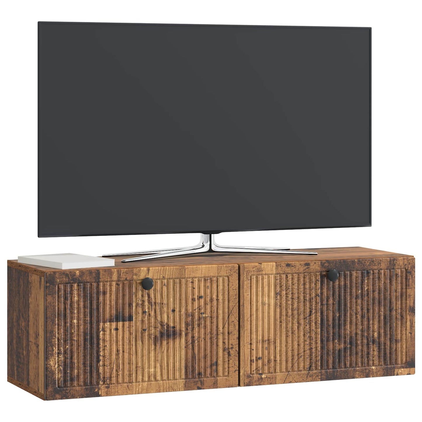Wandbeugel TV-kast Oud hout 98 x 31 x 30 cm Bewerkt hout