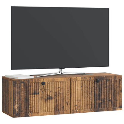 Wandbeugel TV-kast Oud hout 98 x 31 x 30 cm Bewerkt hout