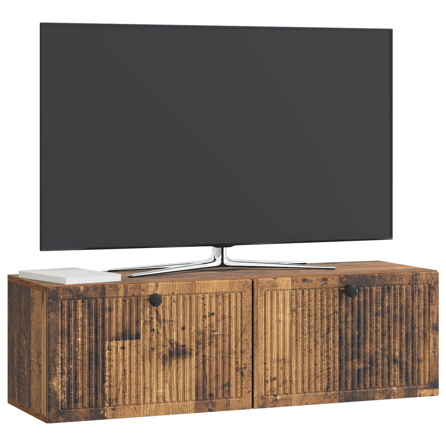 Wandbeugel TV-kast Oud hout 98 x 31 x 30 cm Bewerkt hout