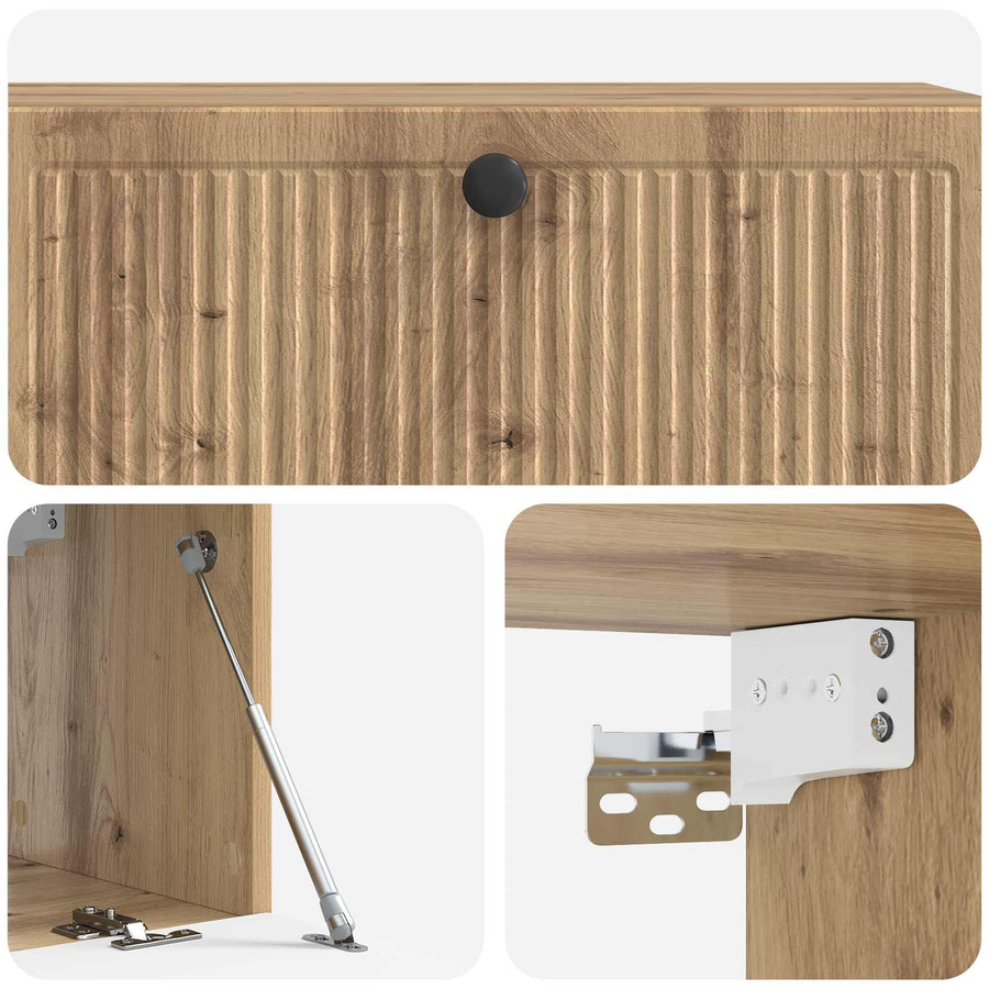 Wandbeugel TV-kast Artisanaal eiken 98 x 31 x 30 cm