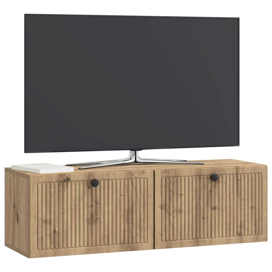 Wandbeugel TV-kast Artisanaal eiken 98 x 31 x 30 cm