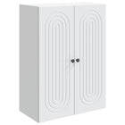 Wandkast 66x34.5x90 cm bewerkt hout wit