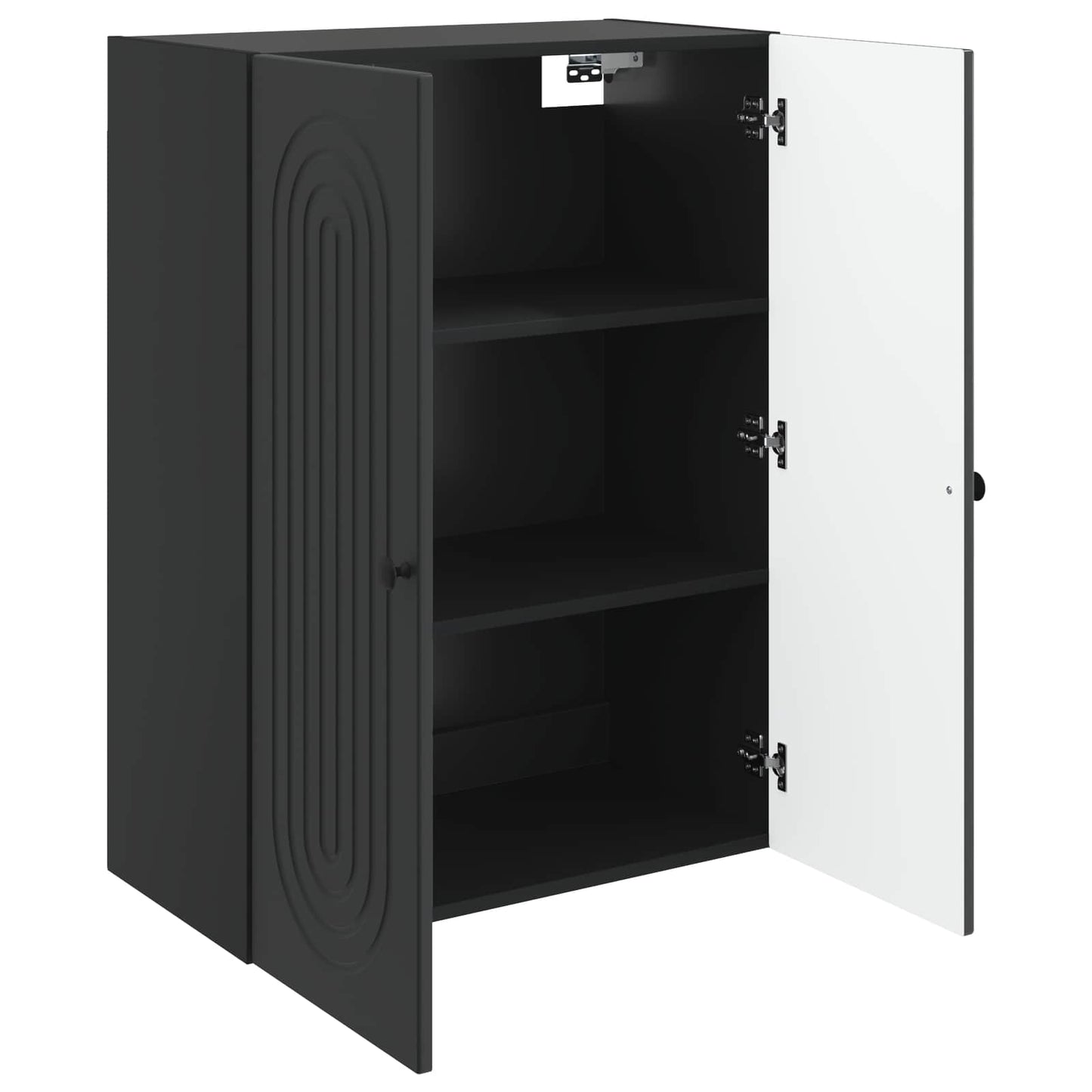 Wandkast Zwart 66 x 34,5 x 90 cm Bewerkt hout