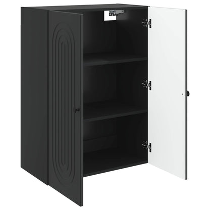 Wandkast Zwart 66 x 34,5 x 90 cm Bewerkt hout