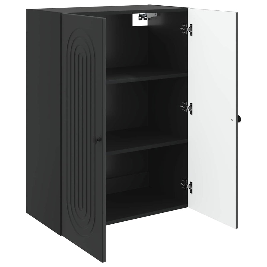 Wandkast Zwart 66 x 34,5 x 90 cm Bewerkt hout