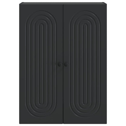Wandkast Zwart 66 x 34,5 x 90 cm Bewerkt hout