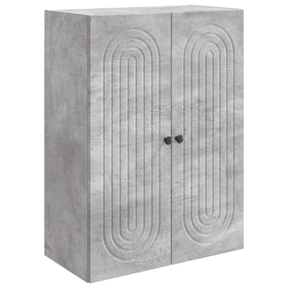 Wandkast Betongrijs 66 x 34,5 x 90 cm Bewerkt hout