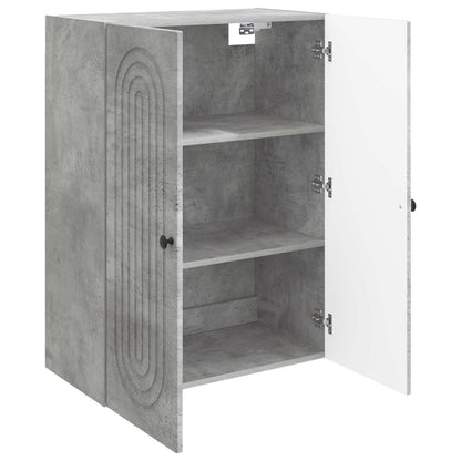 Wandkast Betongrijs 66 x 34,5 x 90 cm Bewerkt hout