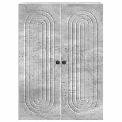 Wandkast Betongrijs 66 x 34,5 x 90 cm Bewerkt hout
