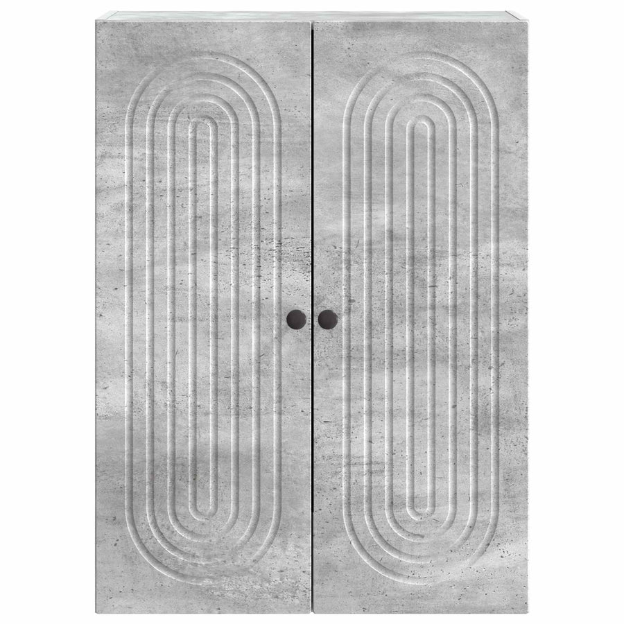 Wandkast Betongrijs 66 x 34,5 x 90 cm Bewerkt hout