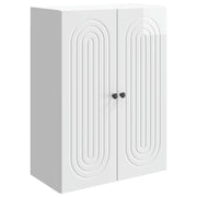 Wandkast 66x34,5x90 cm bewerkt hout hoogglans wit