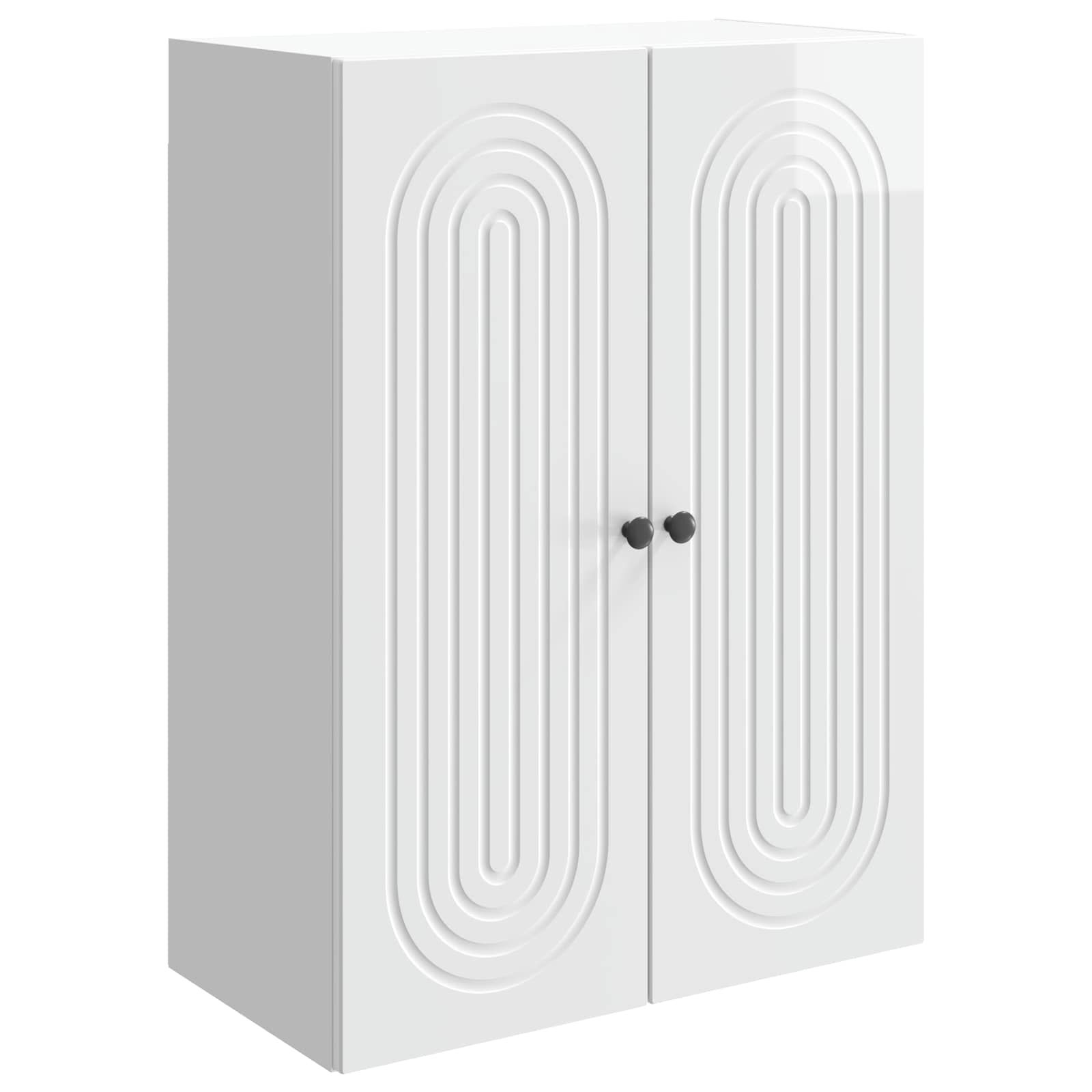 Wandkast Hoogglans Wit 66 x 34,5 x 90 cm Bewerkt hout