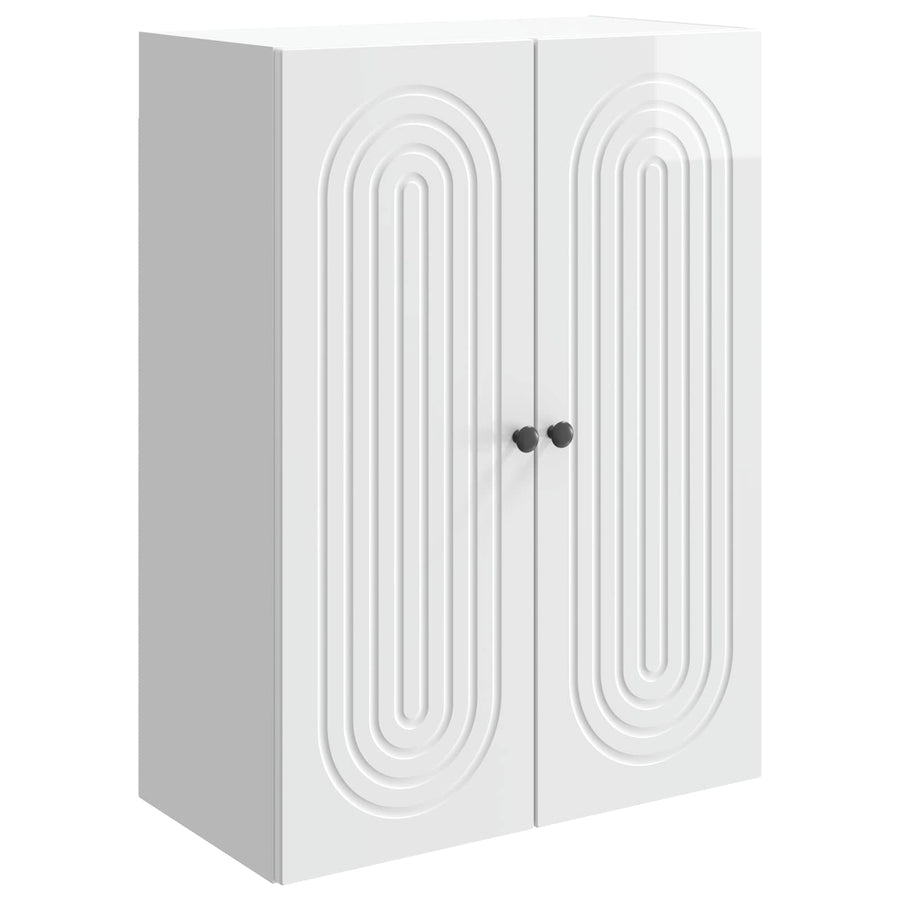 Wandkast Hoogglans Wit 66 x 34,5 x 90 cm Bewerkt hout