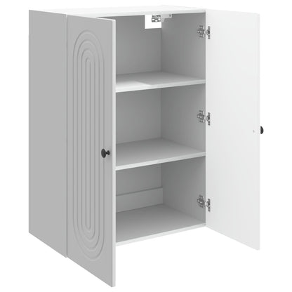 Wandkast Hoogglans Wit 66 x 34,5 x 90 cm Bewerkt hout