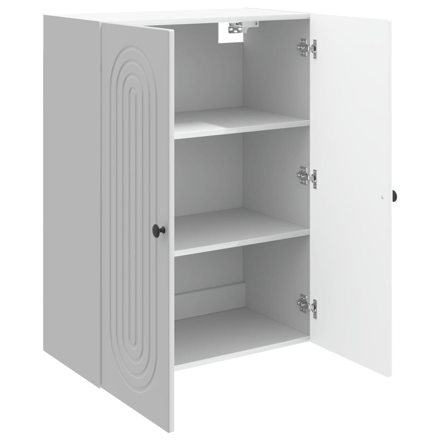 Wandkast Hoogglans Wit 66 x 34,5 x 90 cm Bewerkt hout