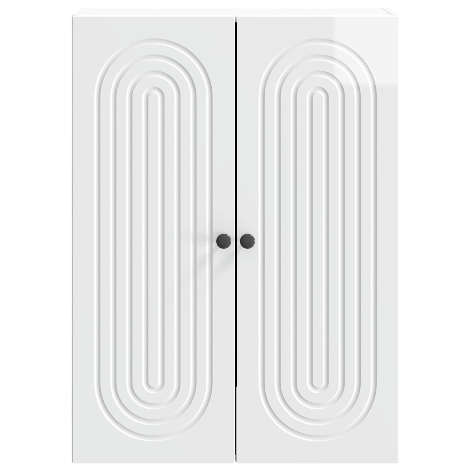 Wandkast Hoogglans Wit 66 x 34,5 x 90 cm Bewerkt hout