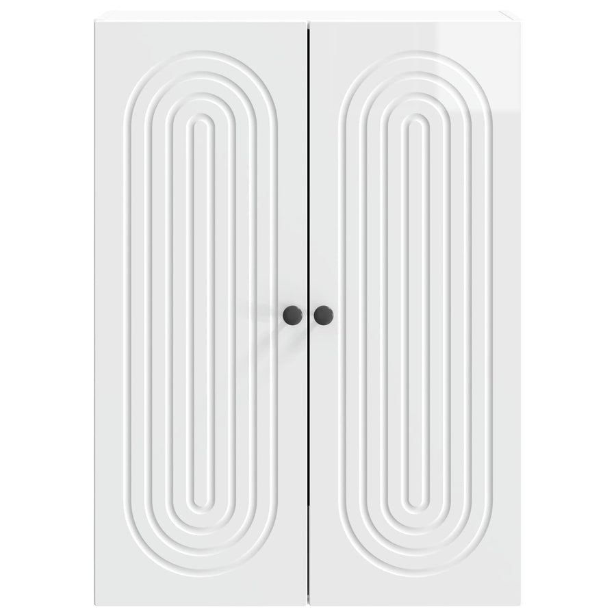 Wandkast Hoogglans Wit 66 x 34,5 x 90 cm Bewerkt hout