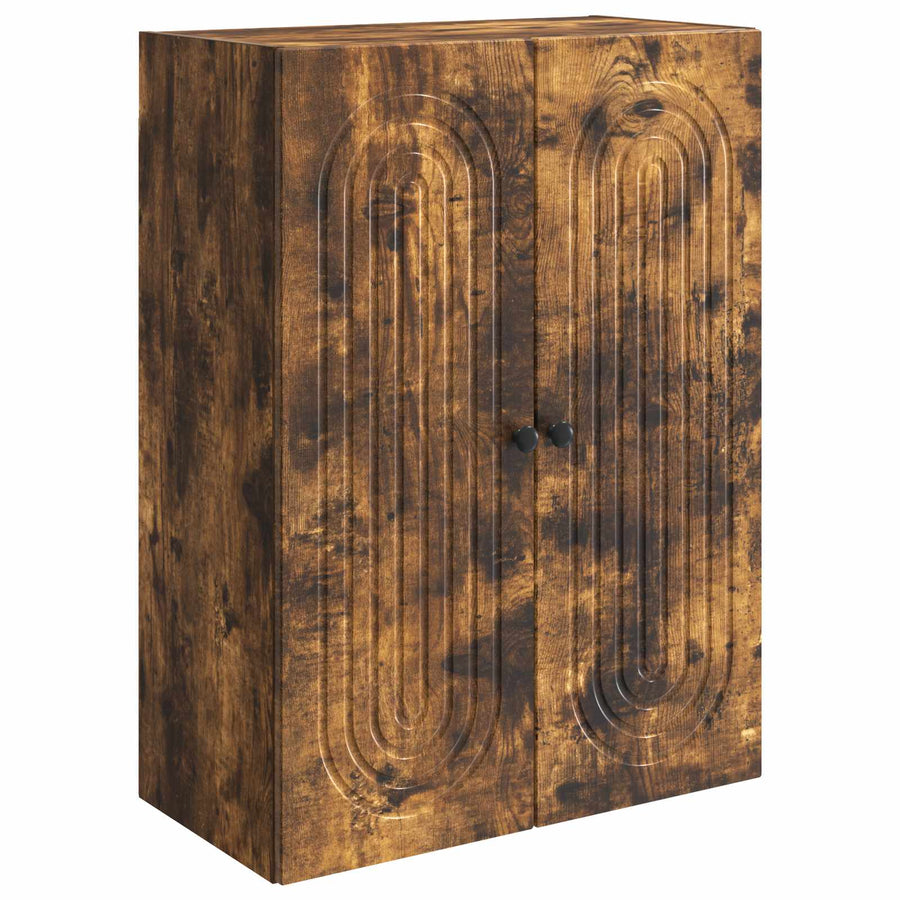 Wandkast Gerookt eiken 66 x 34,5 x 90 cm Bewerkt hout