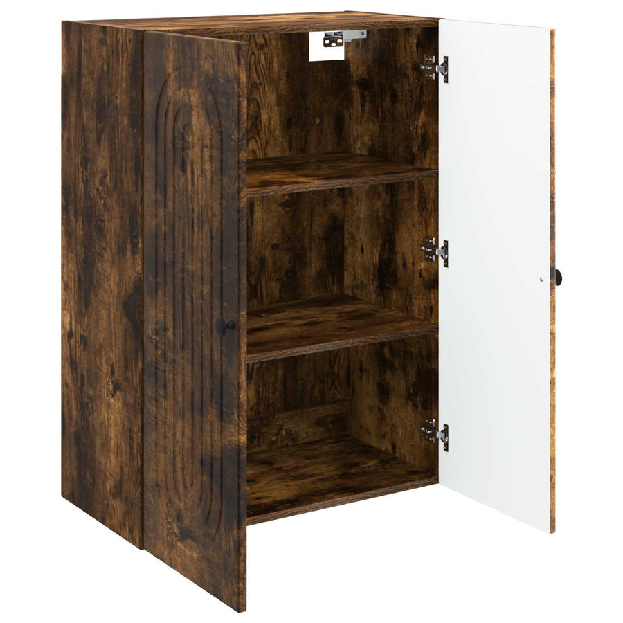 Wandkast Gerookt eiken 66 x 34,5 x 90 cm Bewerkt hout