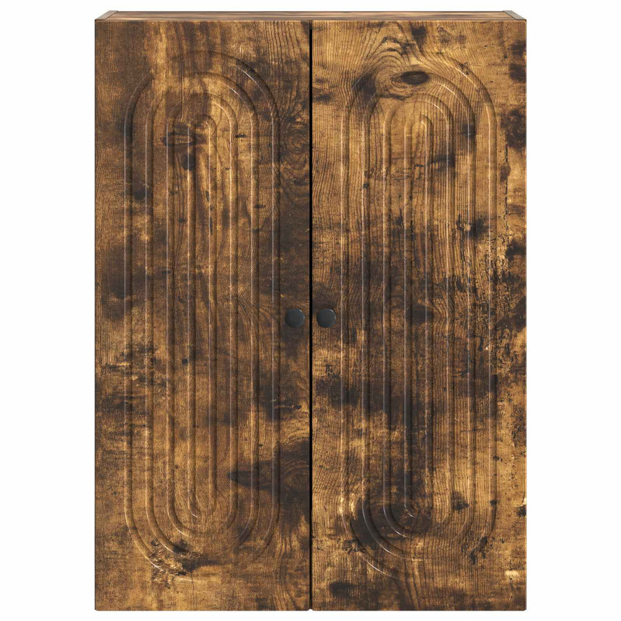 Wandkast Gerookt eiken 66 x 34,5 x 90 cm Bewerkt hout