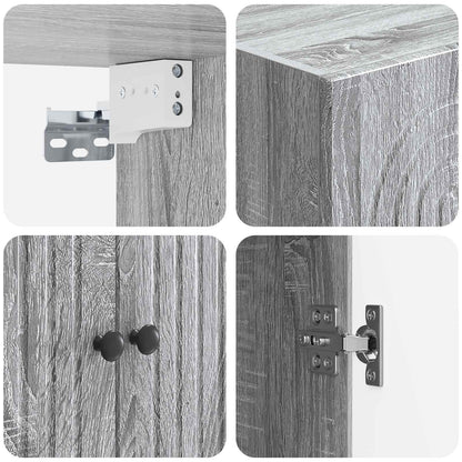 Wandkast Grijs Sonoma 66 x 34,5 x 90 cm Bewerkt hout