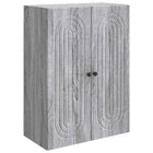 Wandkast 66x34,5x90 cm grijs bewerkt hout