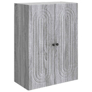 Wandkast 66x34,5x90 cm grijs bewerkt hout