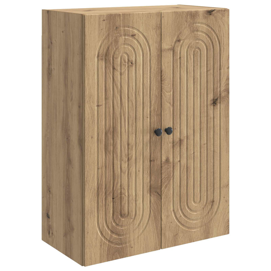 Wandkast Artisanaal eiken 66 x 34,5 x 90 cm Bewerkt hout