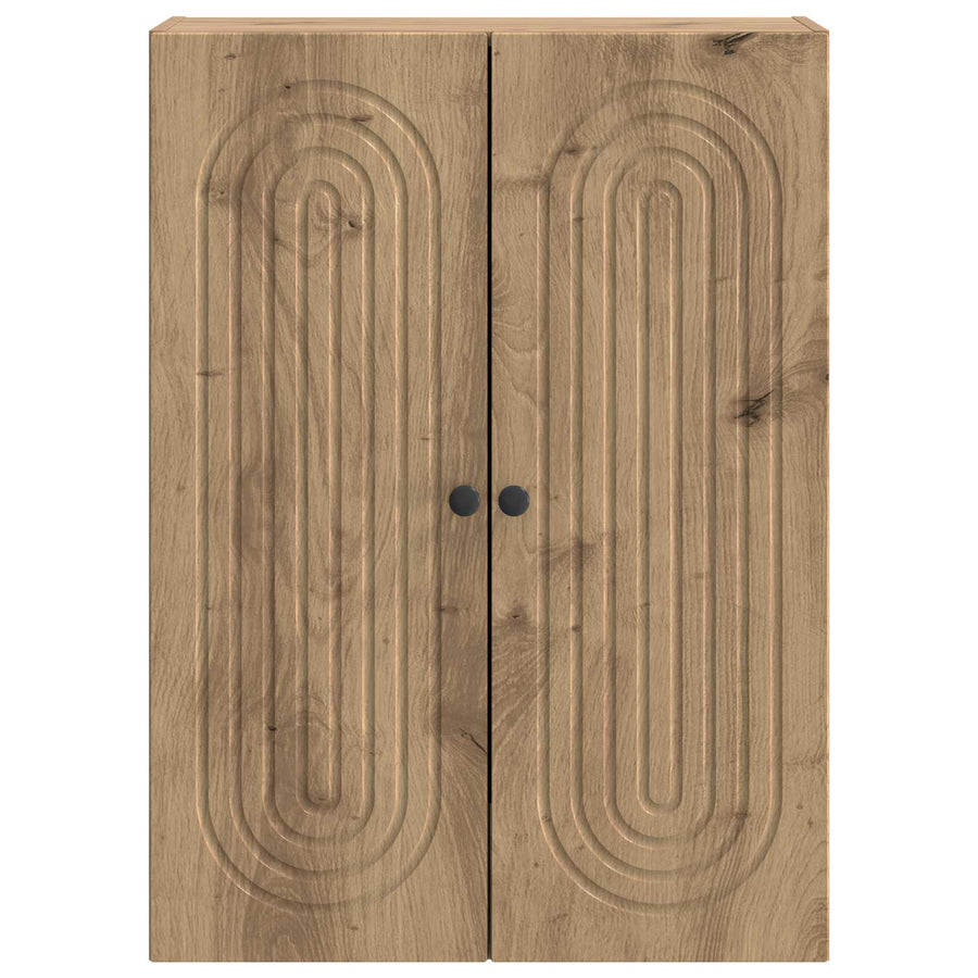 Wandkast Artisanaal eiken 66 x 34,5 x 90 cm Bewerkt hout
