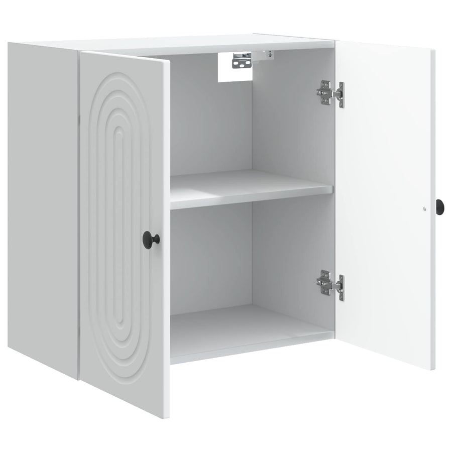 Wandkast Wit 59 x 31 x 60 cm Bewerkt hout